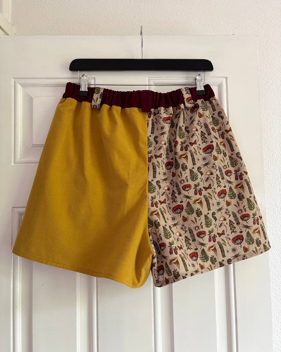 Alternative Handmade Effie Shorts - Forest, Wine, Mustard - size M by Lunaticpin