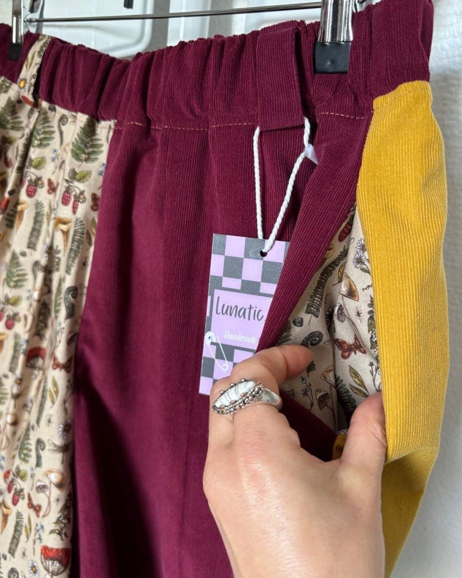 Alternative Handmade Effie Shorts - Forest, Wine, Mustard - size M by Lunaticpin