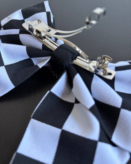 Alternative Handmade Hair Bow - B&W&Ghost by Lunaticpin
