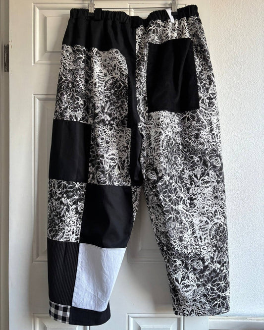Alternative Handmade Johnny Trousers - B&W - XL by Lunaticpin