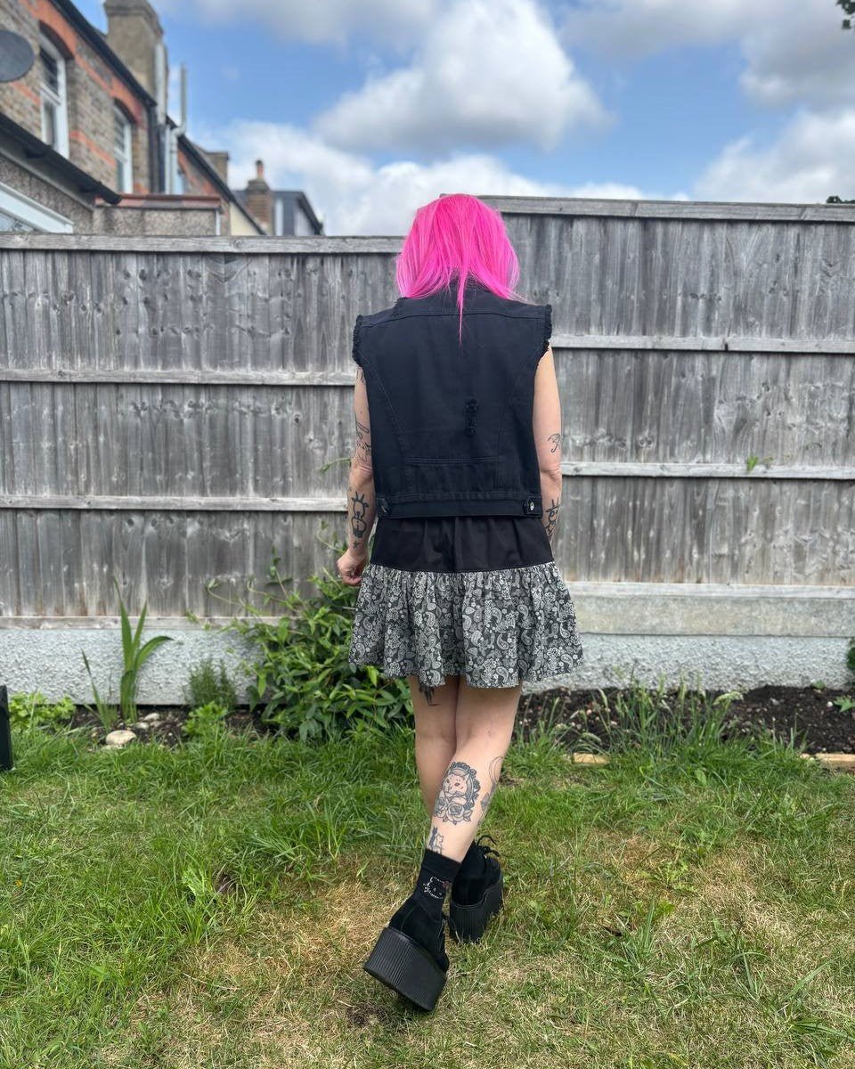Alternative Handmade Lydia Skirt - Black&Paisley by Lunaticpin