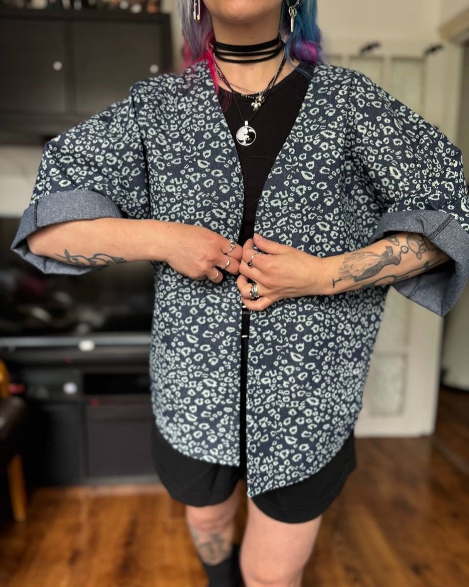 Alternative Handmade Marilu Jacket - Leopart Print Denim by Lunaticpin
