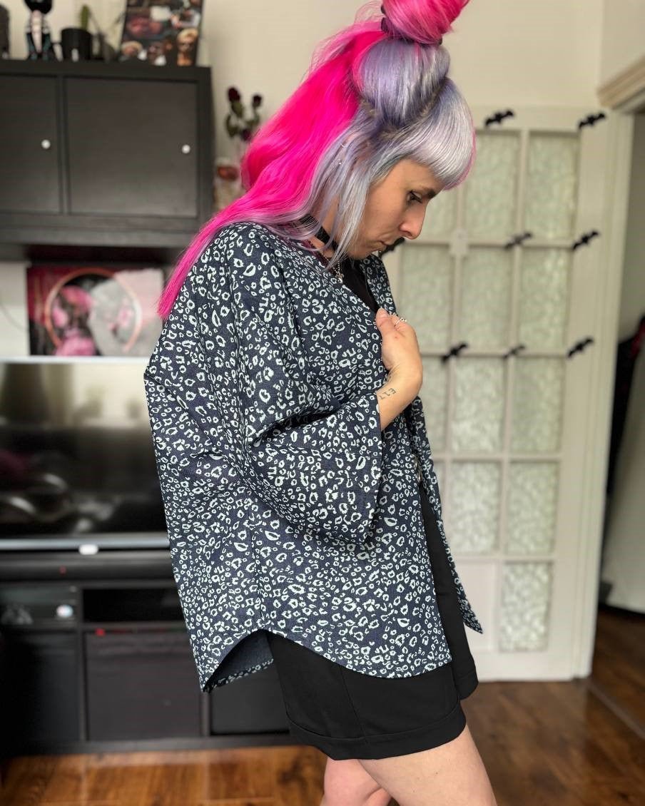 Alternative Handmade Marilu Jacket - Leopart Print Denim by Lunaticpin