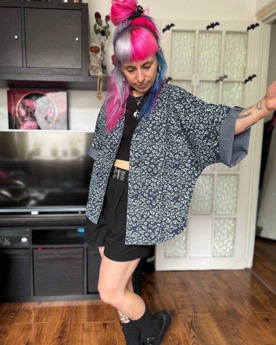 Alternative Handmade Marilu Jacket - Leopart Print Denim by Lunaticpin