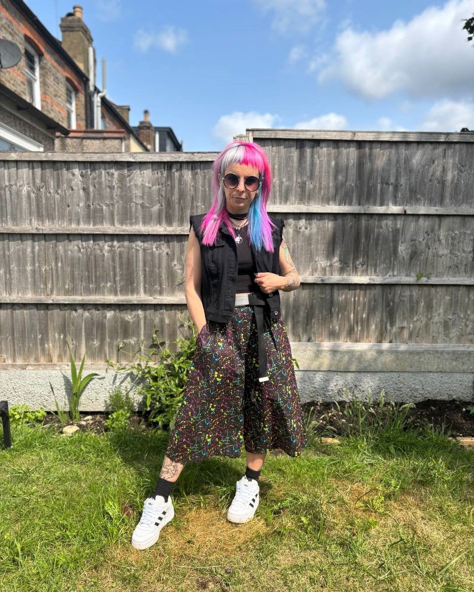 Alternative Handmade Valerie Trousers - Colourful Splatter by Lunaticpin