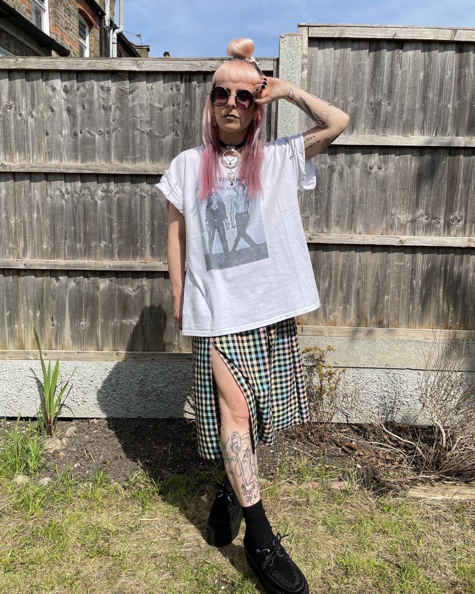 Handmade MAGGIE SKIRT - PASTEL RAINBOW CHECKS - Lunaticpin