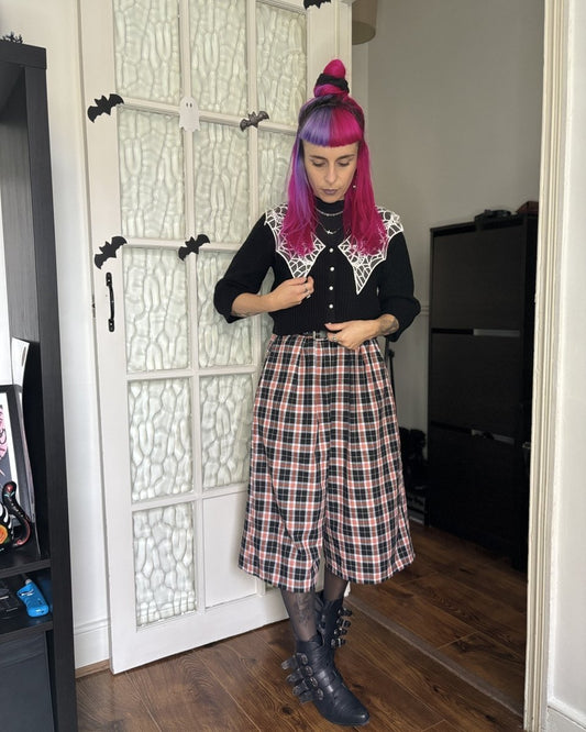 Alternative Handmade Valerie Trousers - Orange Brushed Check by Lunaticpin