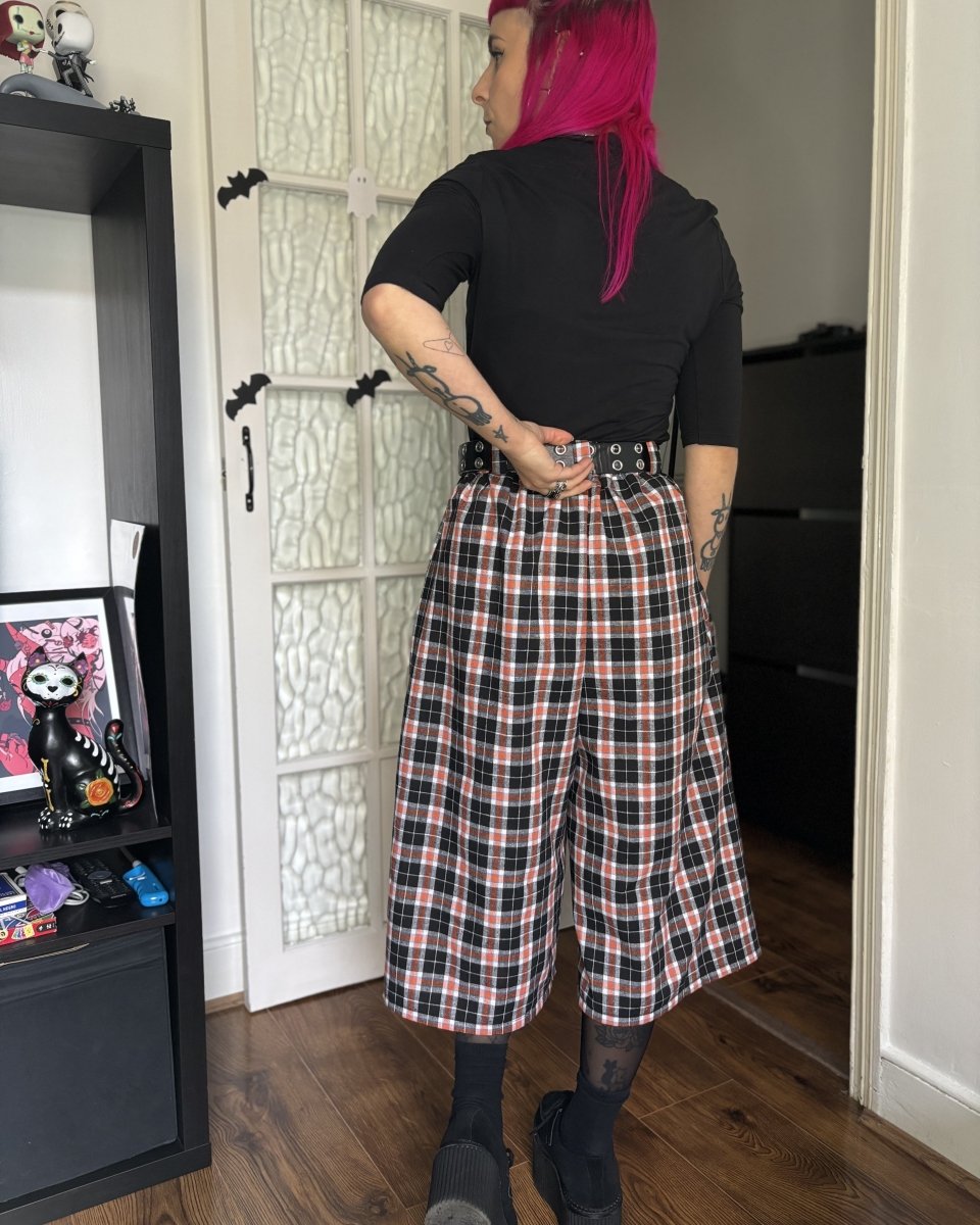 Alternative Handmade Valerie Trousers - Orange Brushed Check by Lunaticpin