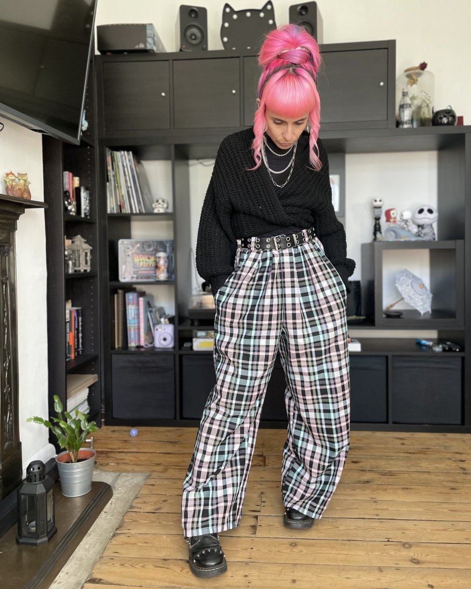 Handmade POLLY TROUSERS - PASTEL RAINBOW - Lunaticpin
