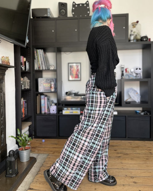 Handmade POLLY TROUSERS - PASTEL RAINBOW - Lunaticpin