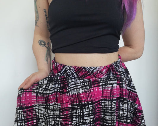 Alternative Handmade Sally Skirt - Abstract Pink by Lunaticpin