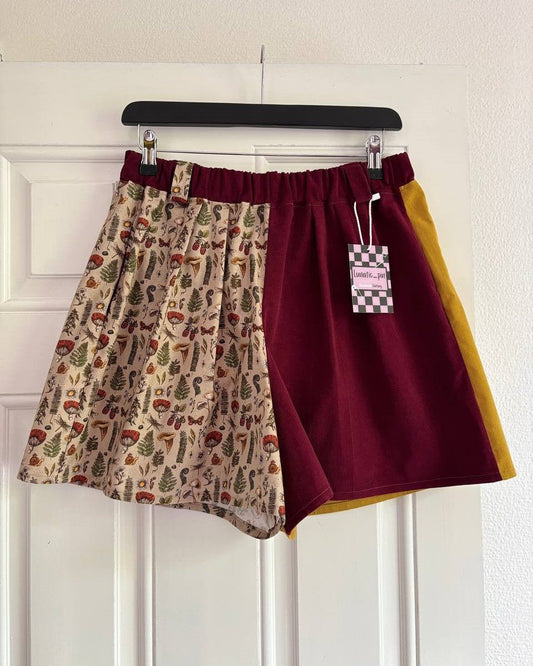 Alternative Handmade Effie Shorts - Forest, Wine, Mustard - size M by Lunaticpin