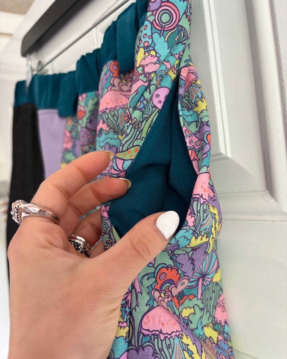 Alternative Handmade Effie Shorts - Mushrooms, Lilac, Denim, Teal - size L by Lunaticpin