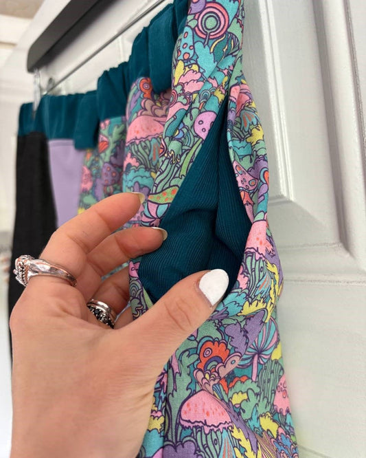 Alternative Handmade Effie Shorts - Mushrooms, Lilac, Denim, Teal - size L by Lunaticpin