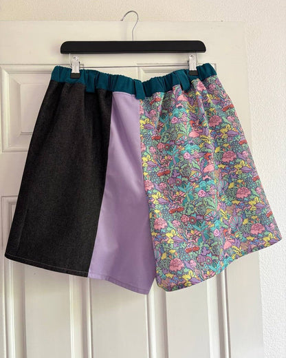 Alternative Handmade Effie Shorts - Mushrooms, Lilac, Denim, Teal - size L by Lunaticpin