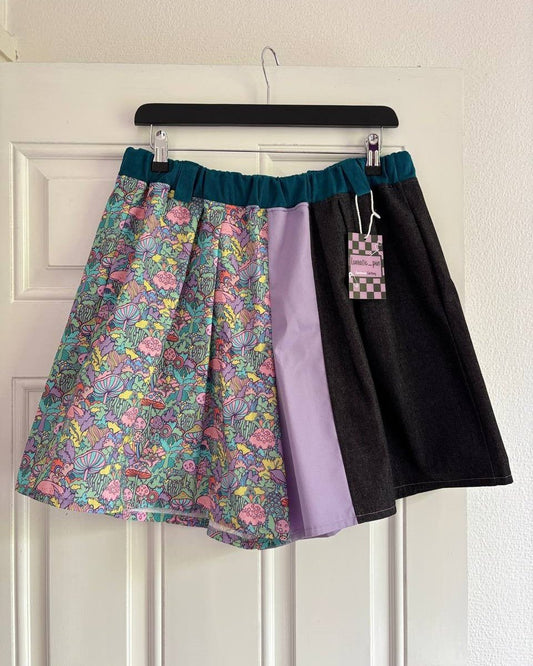 Alternative Handmade Effie Shorts - Mushrooms, Lilac, Denim, Teal - size L by Lunaticpin