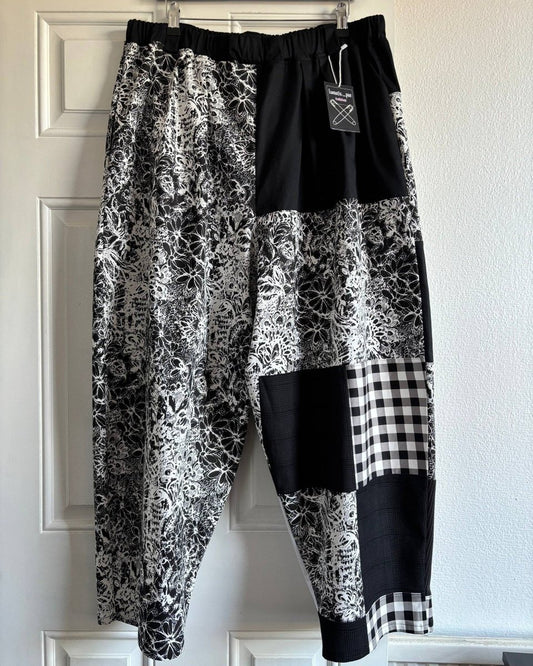 Alternative Handmade Johnny Trousers - B&W - XL by Lunaticpin