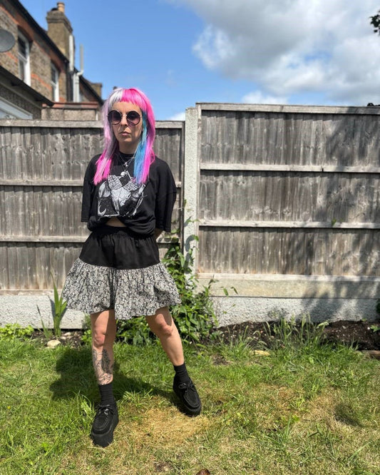 Alternative Handmade Lydia Skirt - Black&Paisley by Lunaticpin