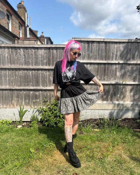 Alternative Handmade Lydia Skirt - Black&Paisley by Lunaticpin