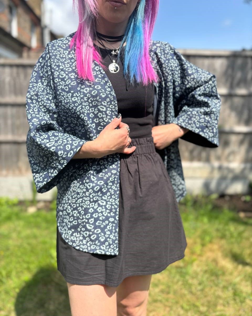 Alternative Handmade Marilu Jacket - Leopart Print Denim by Lunaticpin