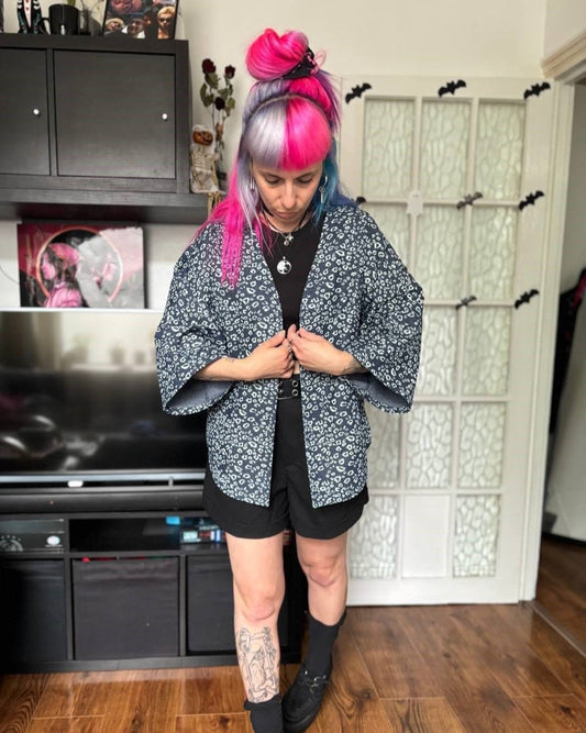 Alternative Handmade Marilu Jacket - Leopart Print Denim by Lunaticpin