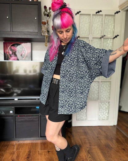 Alternative Handmade Marilu Jacket - Leopart Print Denim by Lunaticpin