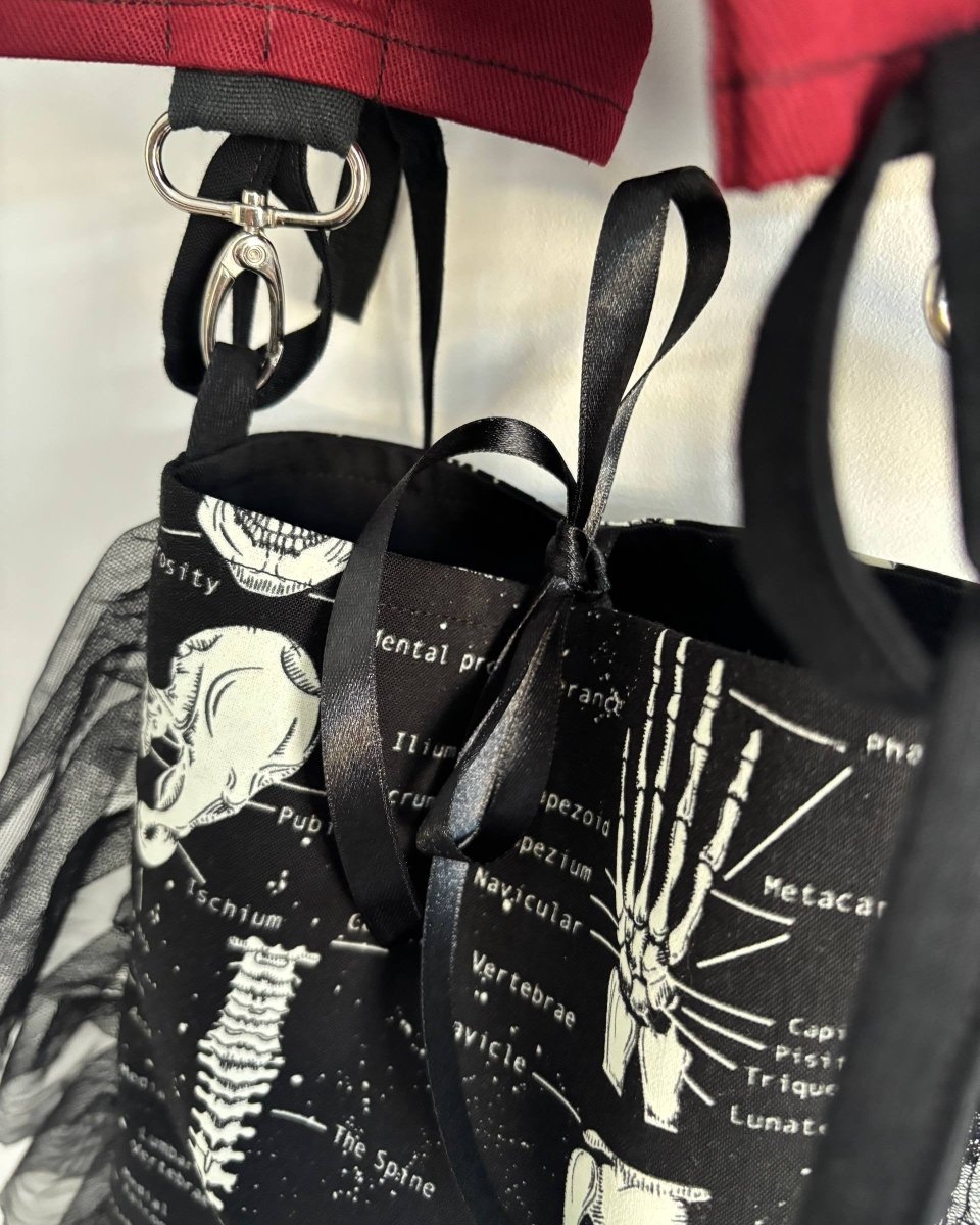 Alternative Handmade Mini Tote Bag - Glow in the Dark by Lunaticpin