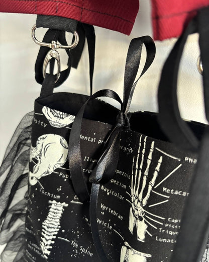 Alternative Handmade Mini Tote Bag - Glow in the Dark by Lunaticpin