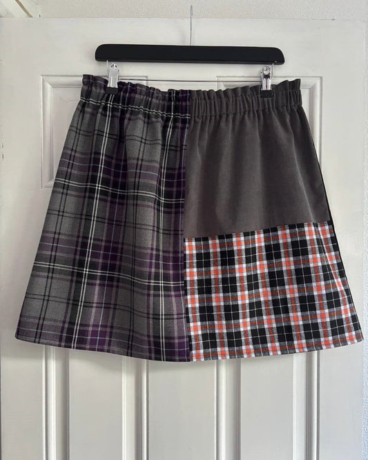Alternative Handmade Nancy Skirt - Mix Fabrics - size L by Lunaticpin