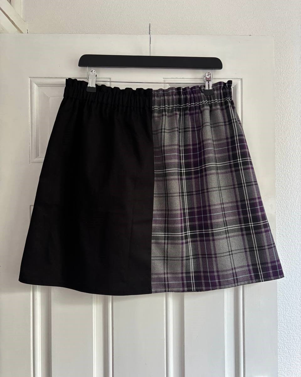 Alternative Handmade Nancy Skirt - Mix Fabrics - size L by Lunaticpin