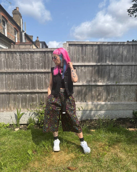 Alternative Handmade Valerie Trousers - Colourful Splatter by Lunaticpin