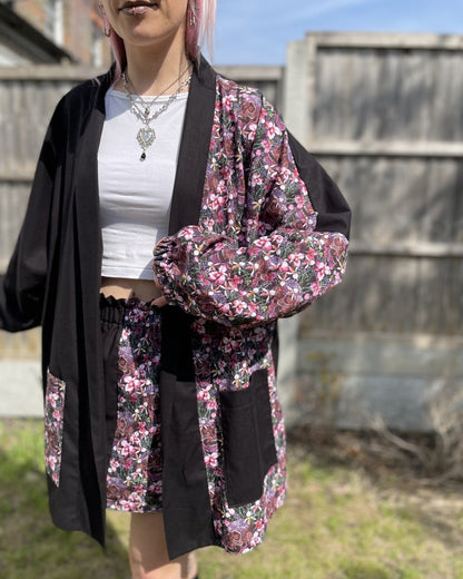 Handmade FELIX CARDIGAN - ORCHID SKULLS - Lunaticpin