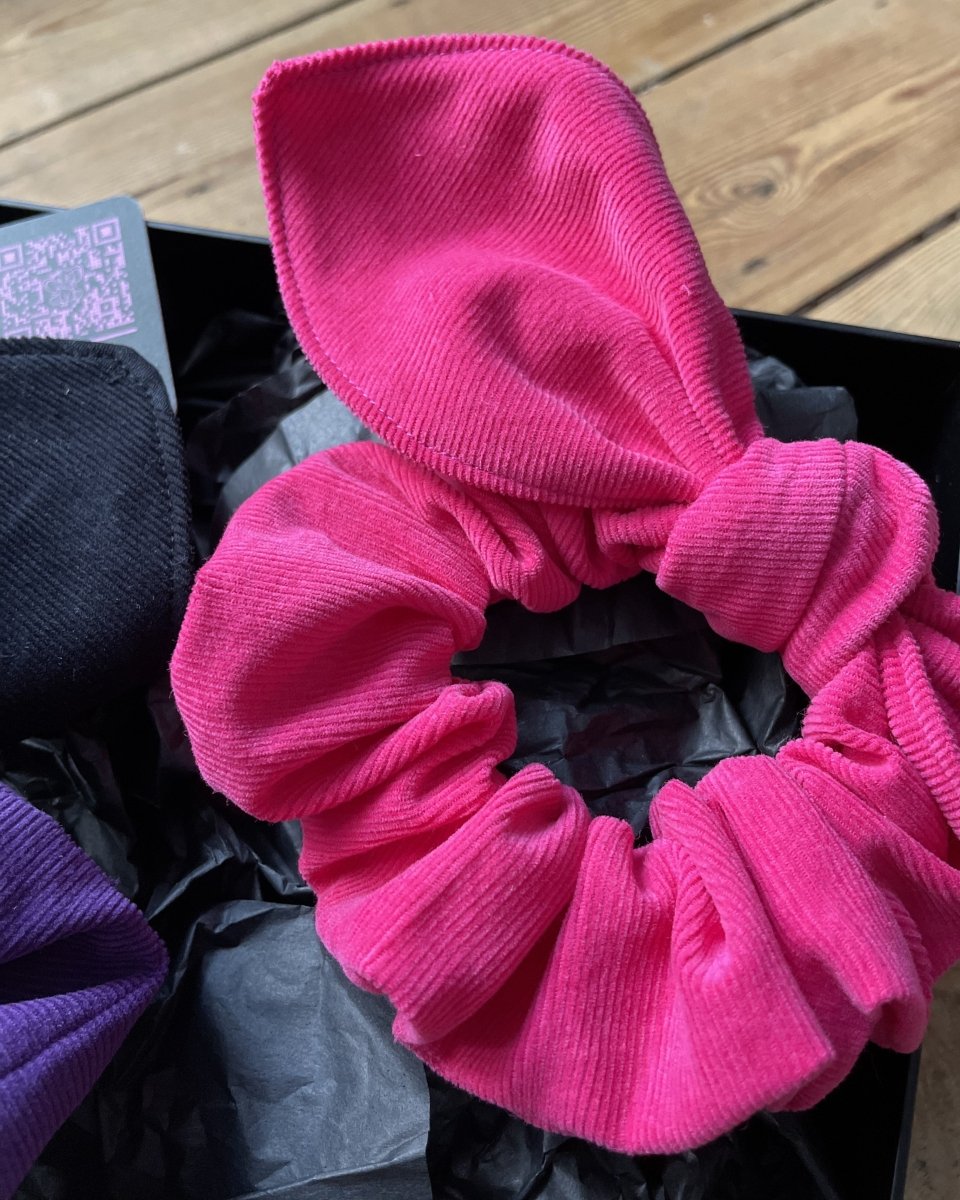 Handmade BOW SCRUNCHIES - NEEDLECORD - PICK YOUR COLOURS - Lunaticpin