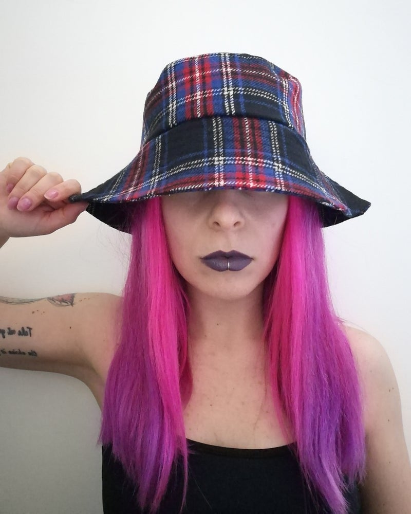 Alternative Handmade Bucket Hat - Tartan by Lunaticpin