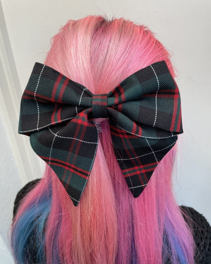 Handmade HAIR BOW - TARTAN -PICK YOUR COLOUR - Lunaticpin