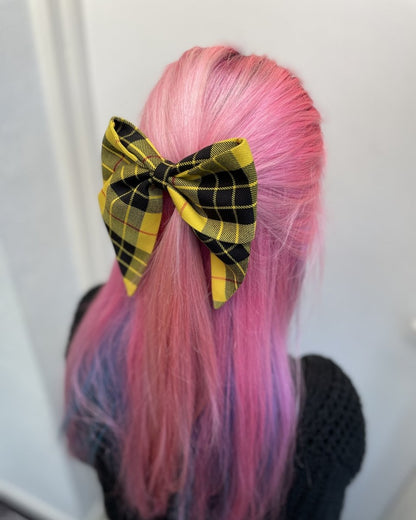 Handmade HAIR BOW - TARTAN -PICK YOUR COLOUR - Lunaticpin