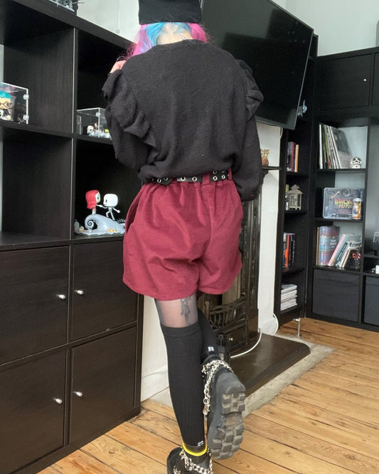 Alternative Handmade SHORTS - RED VELVETEEN by Lunaticpin