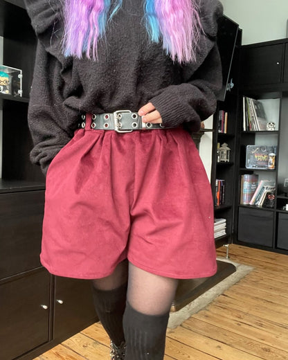 Alternative Handmade SHORTS - RED VELVETEEN by Lunaticpin