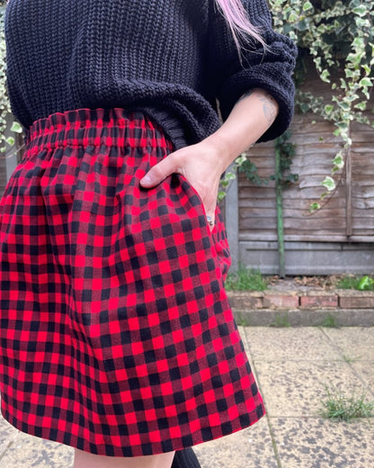 Alternative Handmade Nancy Skirt - Red and Black by Lunaticpin