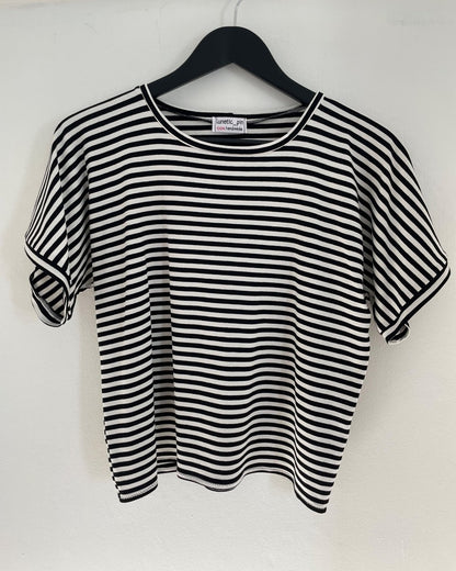 Handmade TOP BILLY - BLACK AND WHITE STRIPES - Lunaticpin