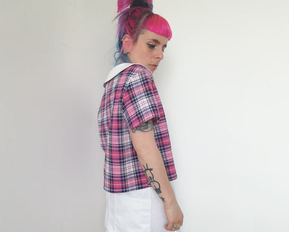 Handmade TOP EMILY-PINK CHECKS - Lunaticpin