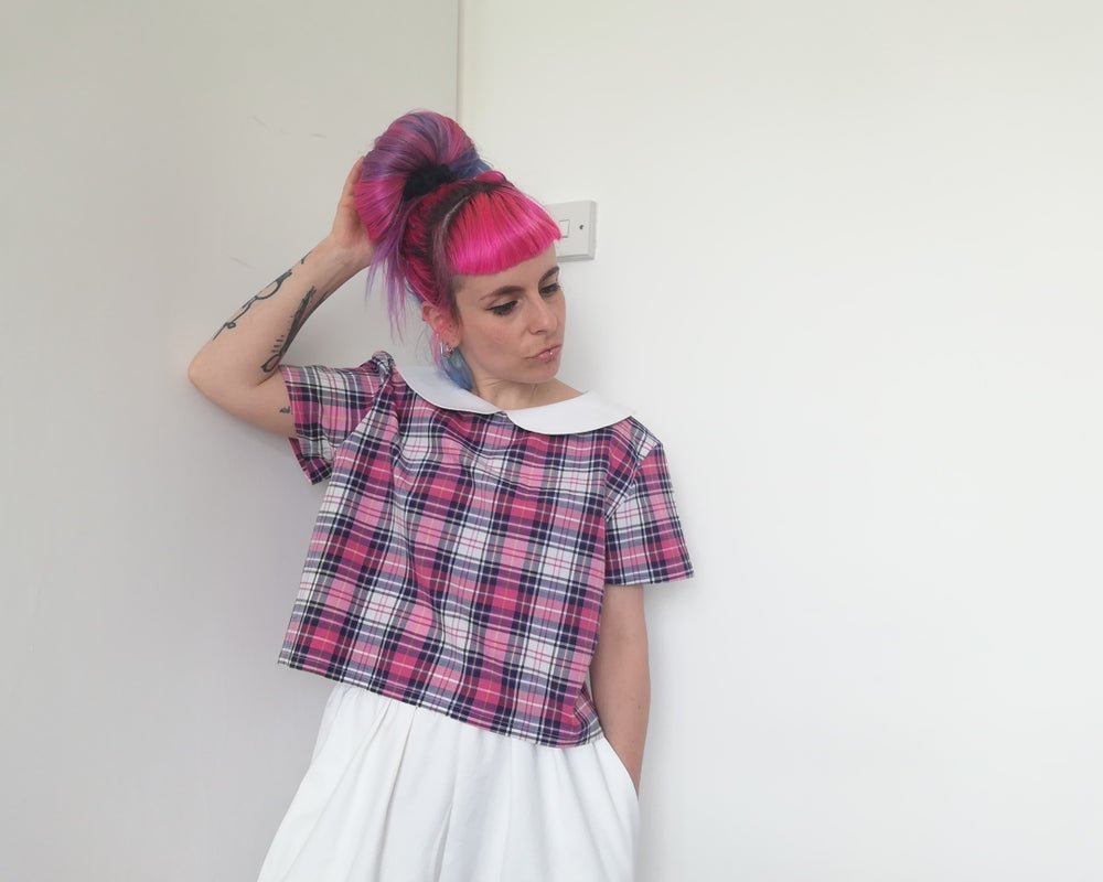 Handmade TOP EMILY-PINK CHECKS - Lunaticpin