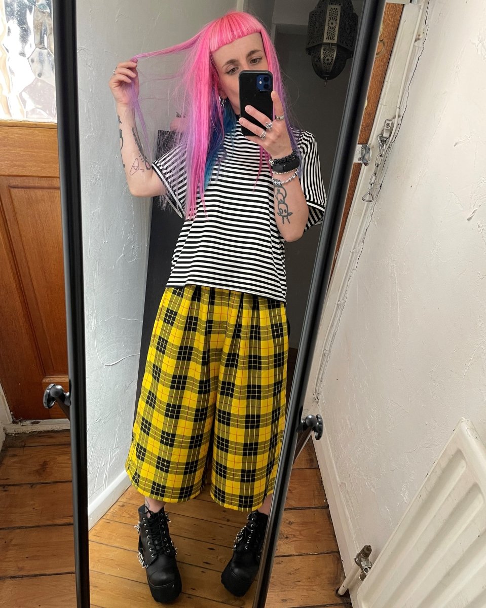 Alternative Handmade Valerie Trousers - Yellow Tartan by Lunaticpin